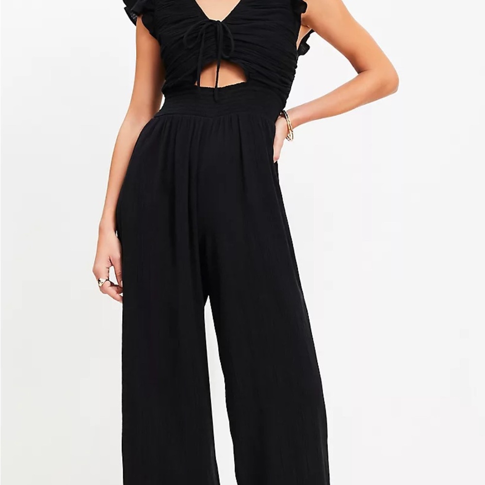 LOFT Black Ruffled Jumpsuit - Picture 9 of 9